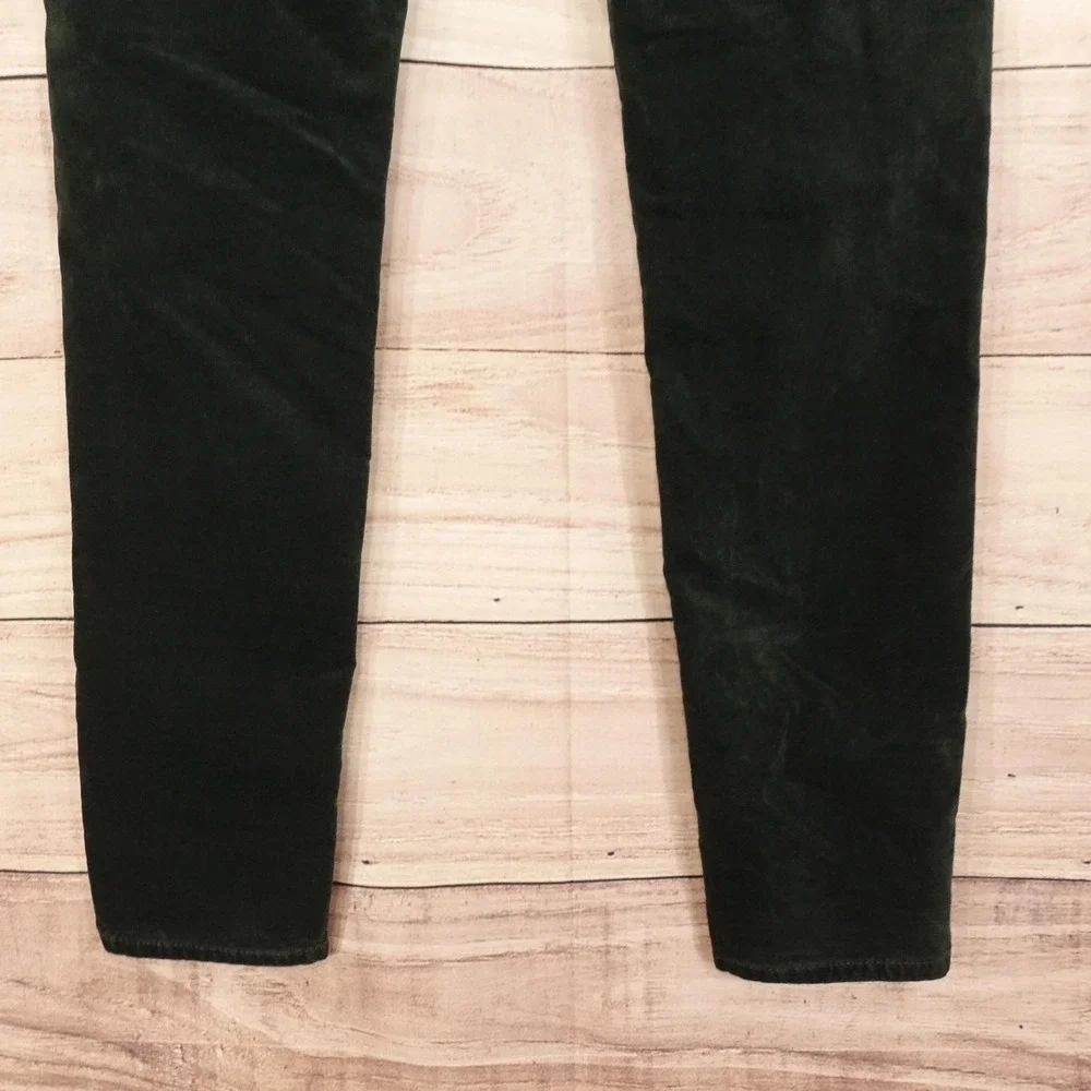 AG Adriano Goldschmied Pants Womens 30R Green Velvet The Farrah Skinny 30x29.5